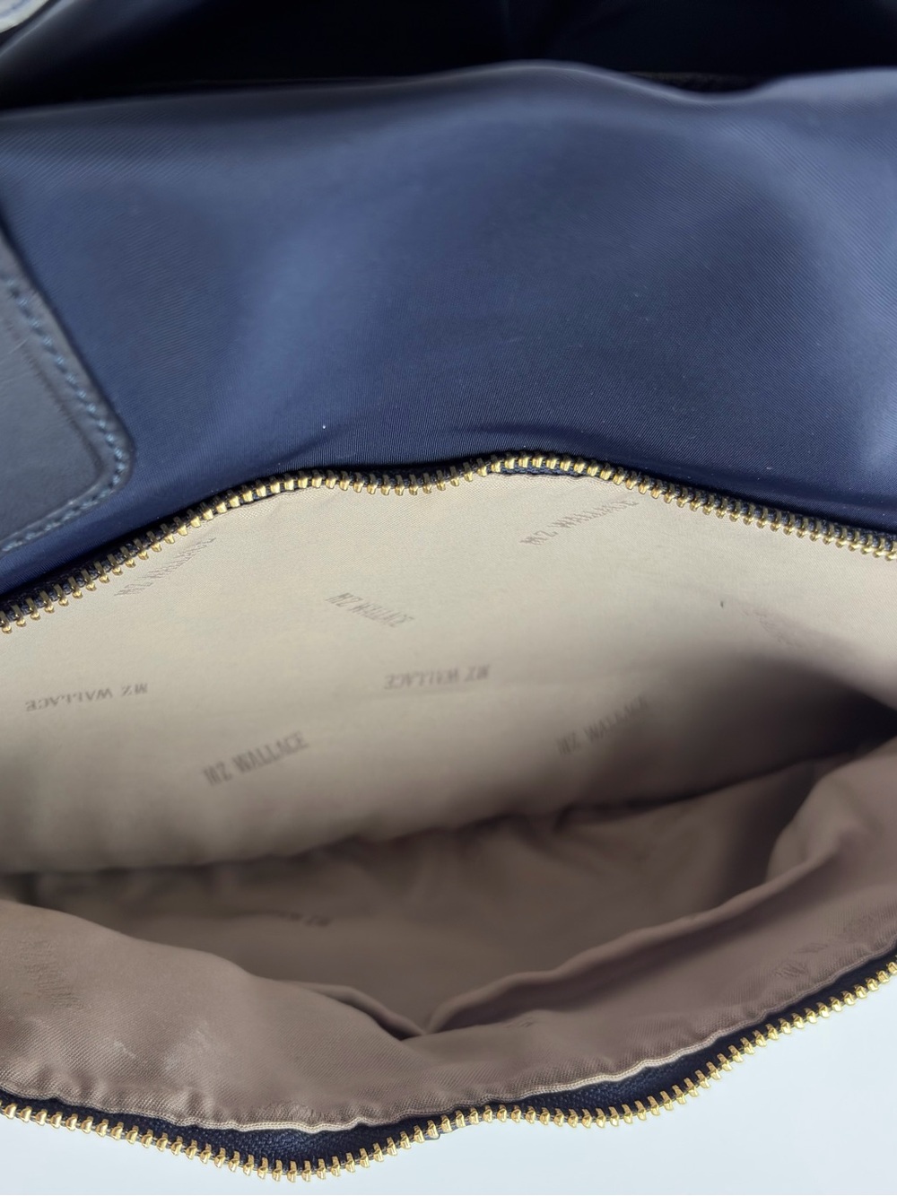 MZ Wallace Jane Bedford Navy Nylon Satchel Multi Pocket Gold Hardware w/pouch - Picture 13 of 14